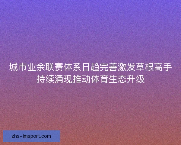 城市业余联赛体系日趋完善激发草根高手持续涌现推动体育生态升级