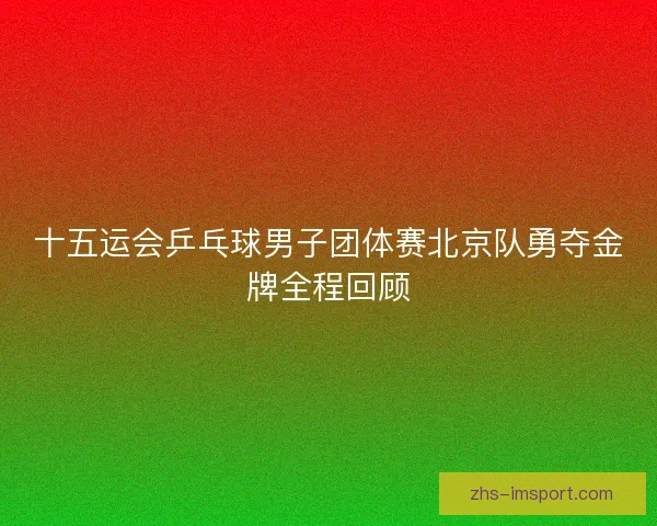 十五运会乒乓球男子团体赛北京队勇夺金牌全程回顾 十五运会乒乓球男子团体赛北京队勇夺金牌全程回顾